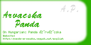 arvacska panda business card